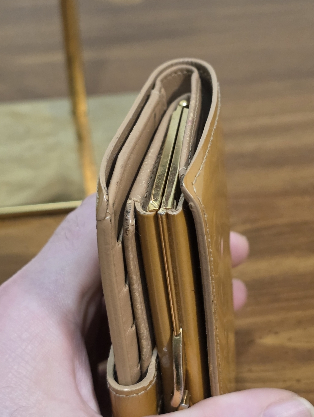 Louis Vuitton Vernis Patent Wallet in Honey Tan With C.O.A. - Picture 8 of 16